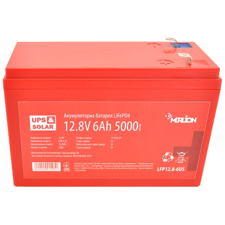 Литиевая аккумуляторная батарея Merlion LFP12.8-6US 12.8В 6Ач
