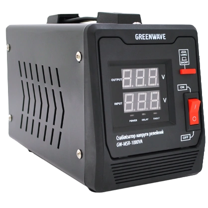 Стабилизатор напряжения релейный 1xShuko, DC140-260V, AC220±8%, BOX Green Wave Green Wave Mauser 1000VA (700Вт)