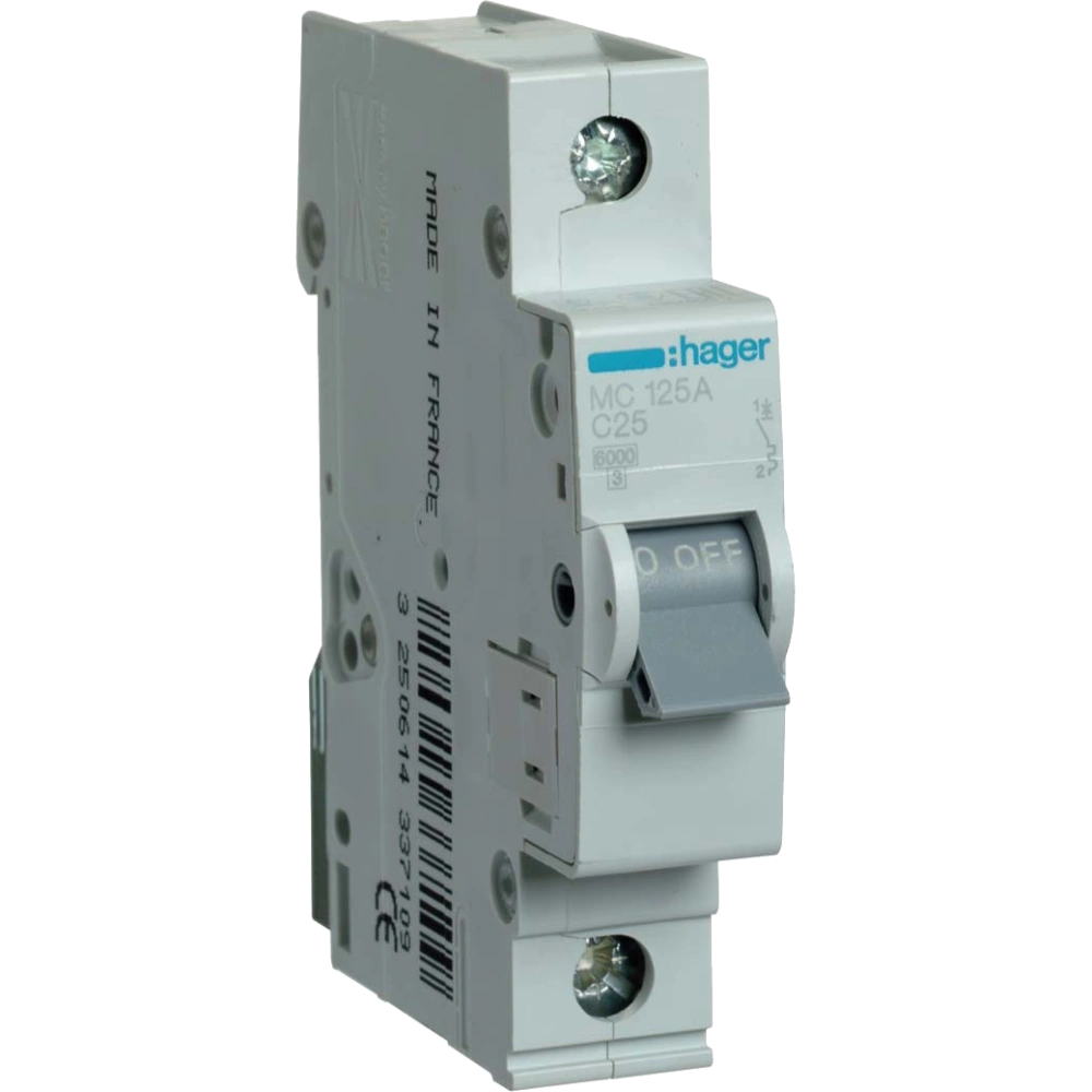 Автоматический выключатель Hager In=25А «C» 6kA MC125A