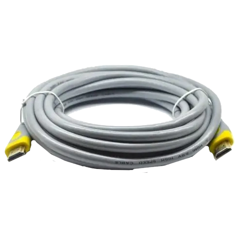 Кабель HDMI-HDMI, круглий Grey, коннектор Grey / Yellow Merlion V-Link High Speed 15.0m, v2,0, OD-8.2mm