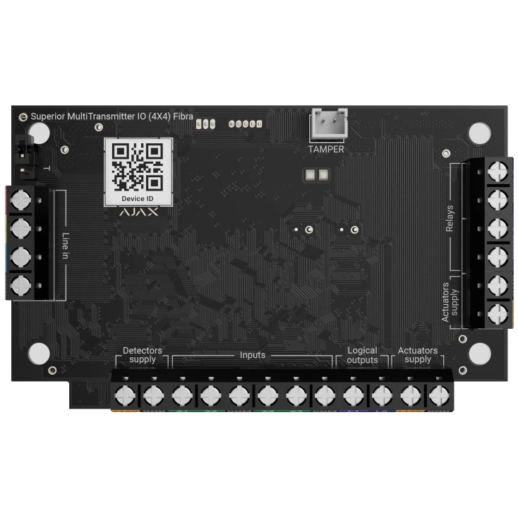 Проводной модуль Ajax Superior MultiTransmitter IO (4X4) Fibra для интеграции сторонних устройств в систему Ajax