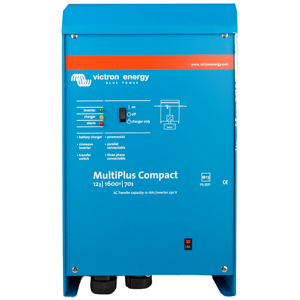 Гібридний інвертор (1,6 кВА/1.3 кВт, 1 фаза, без MPPT) Victron Energy MultiPlus 24/1600/40-16