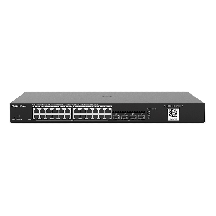 24-портовий гігабітний L2 керований комутатор POE Ruijie RG-NBS3100-24GT4SFP-P-V2