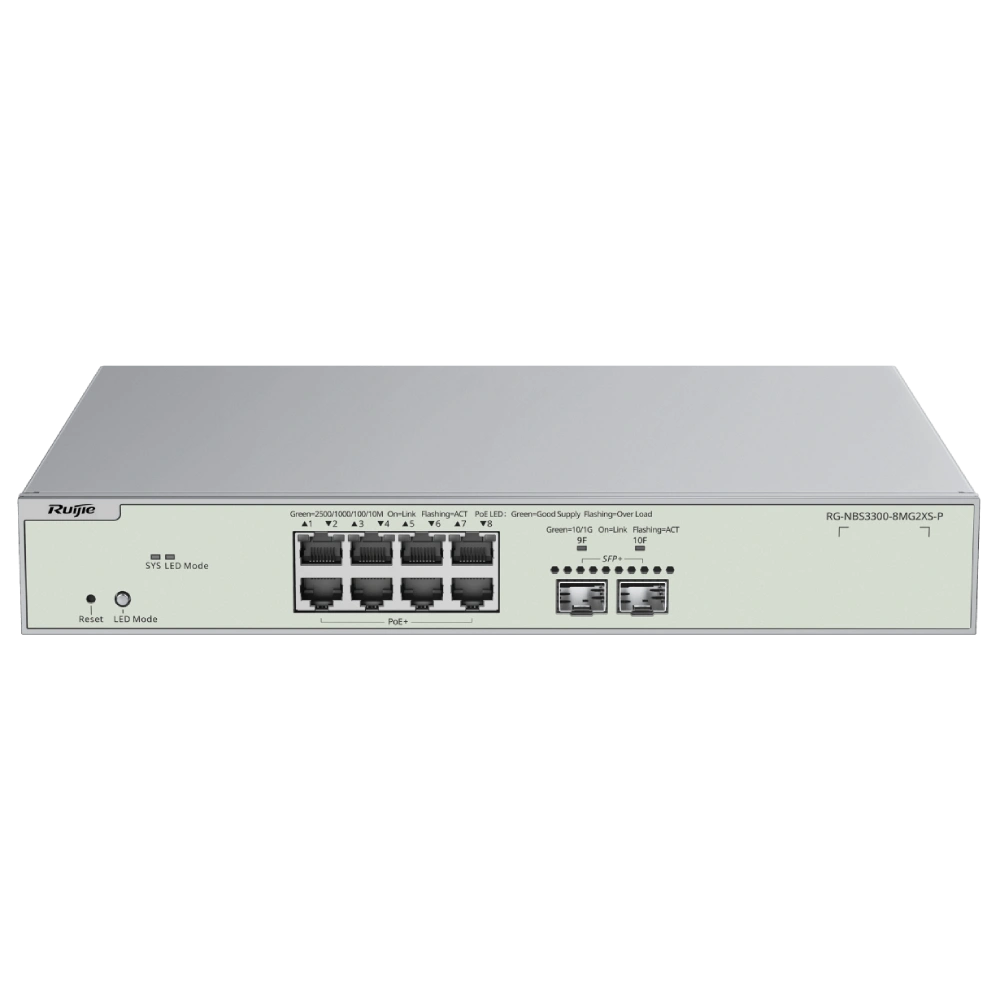 Коммутатор 10 портов управляемый Ruijie RG-NBS3300-8MG2XS-P PoE
