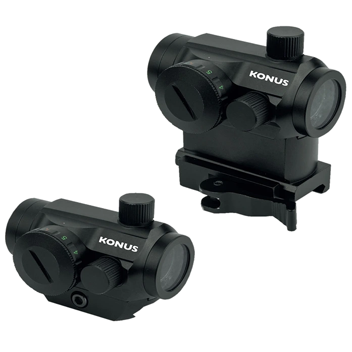 Прицел с маркой двухцветной 4 МОА коллиматорный быстросьемный Konus NUCLEAR-QR 1×22
