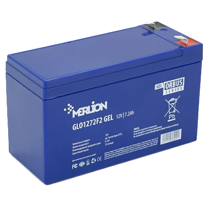 Свинцово-кислотная аккумуляторная батарея MERLION ORBUS GLO1272F2 12 V 7.2Ah