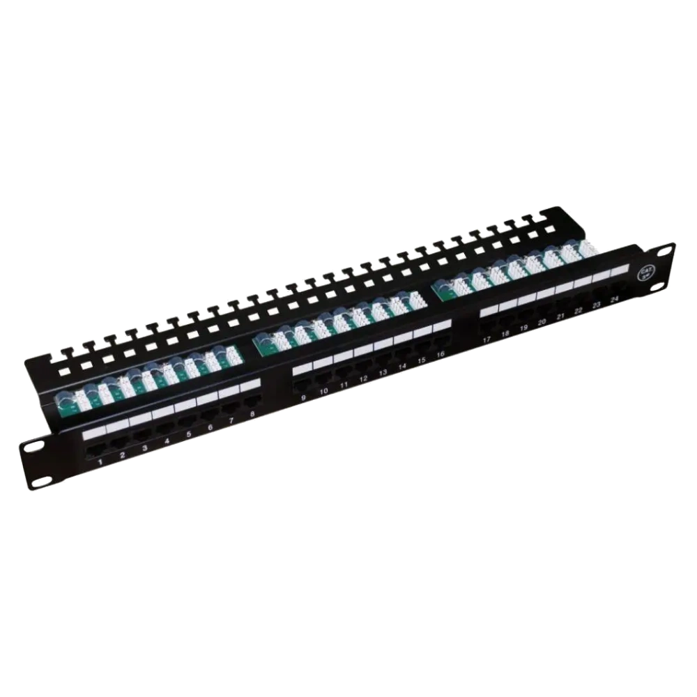 Патч-панель 24 порти 19” з менеджментом кабелю Hypernet PP-UTP24-WMR