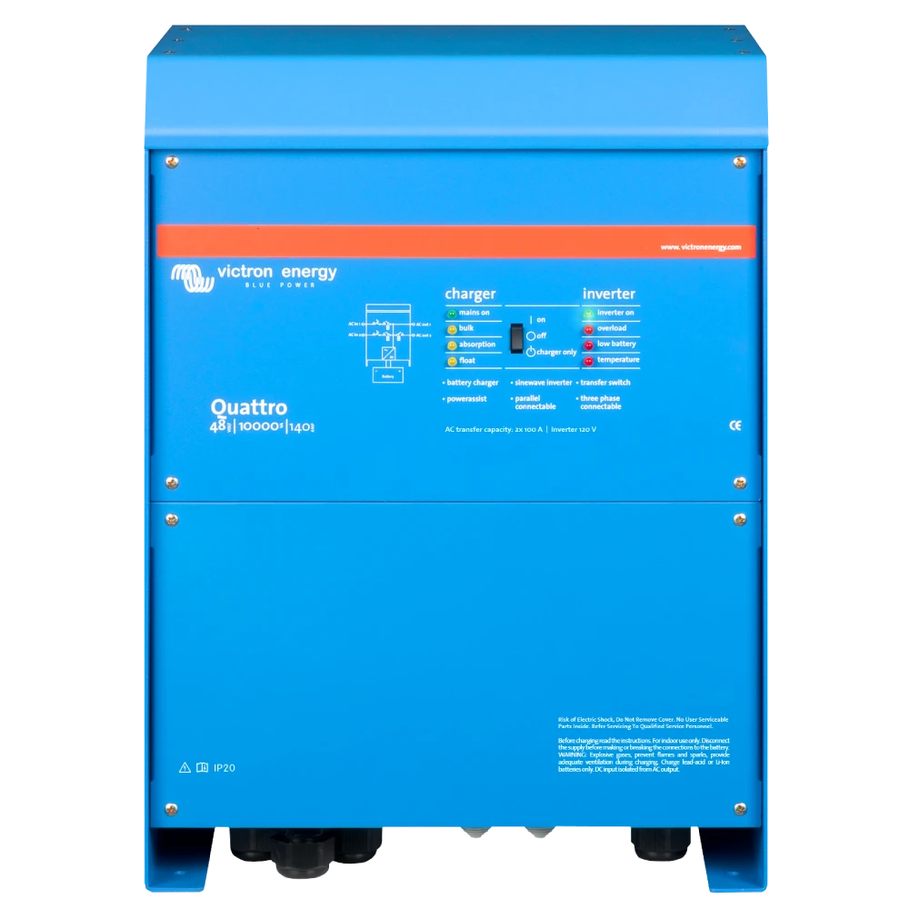 Комбинированный инвертор однофазный и зарядное устройство Victron Energy Quattro 48/10000/140-100/100