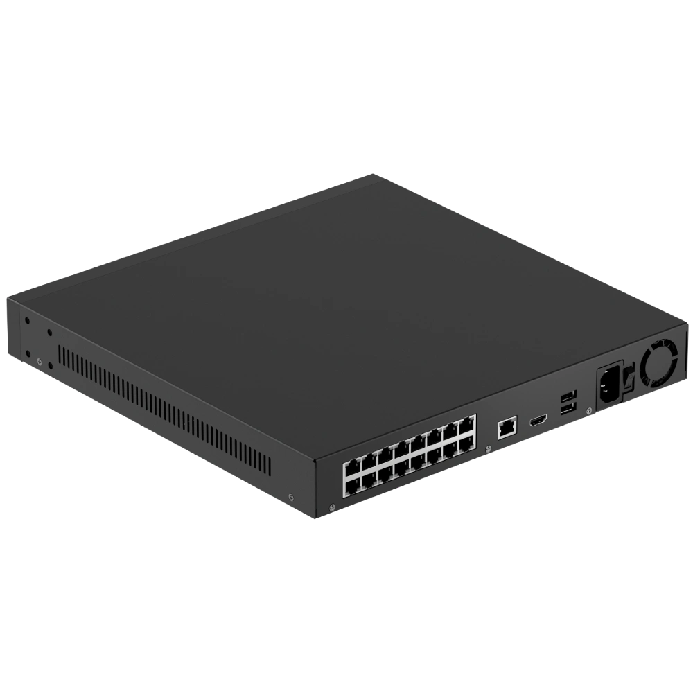 Видеорегистратор Ajax NVR H2D16PAC (16ch) black HDMI 4K 16Тб PoE