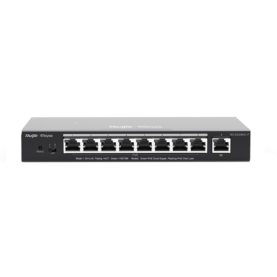 9-портовый гигабитный интеллектуальный POE коммутатор Ruijie RG-ES209GC-P