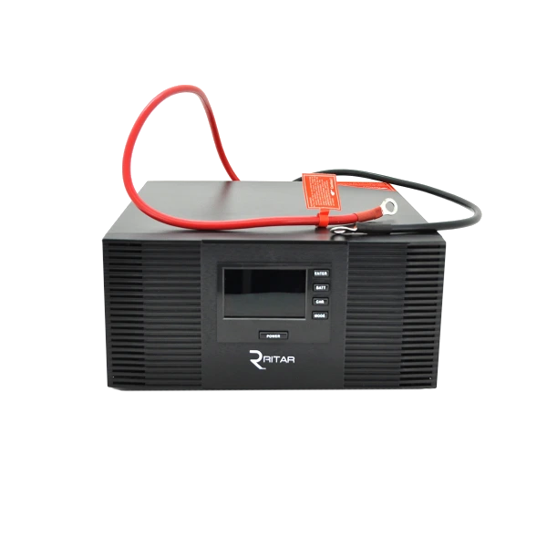 ИБП с правильной синусоидой под внешний АКБ с переключателем тока 10 и 20A RITAR RTSWrl-1000 1000ВА 12В