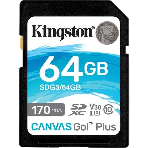 Модуль флэш-памяти Kingston 64GB SDXC Canvas Go Plus 170R C10 UHS-I U3 V30