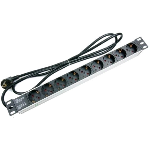Фильтр сетевой 220В 9 розеток кабель 1.8м 19 Hypernet SPP9-E