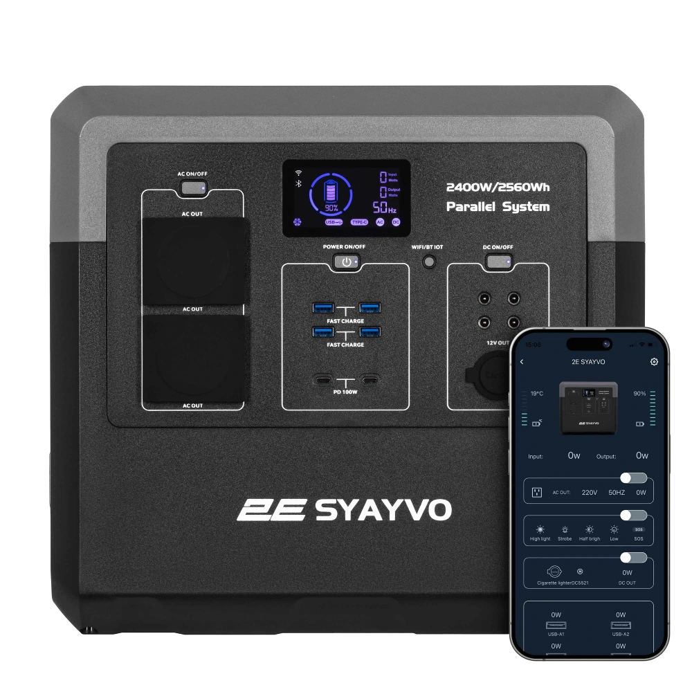 Портативна електростанція 2E 2Е Syayvo 2400 Вт 2560 Вт/рік WiFi/BT