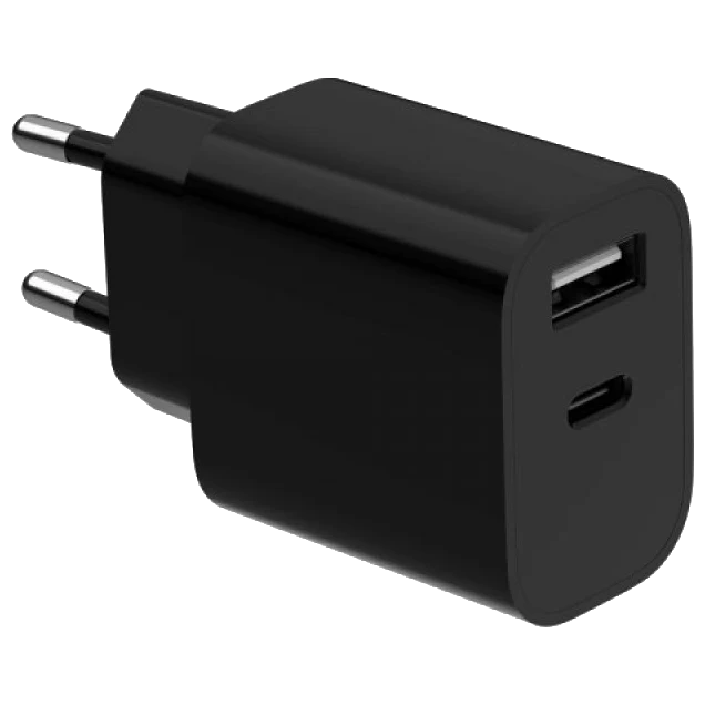 Сетевое зарядное устройство Gembird TA-UC-2AC12-01-BK (USB Type A + USB Type C)