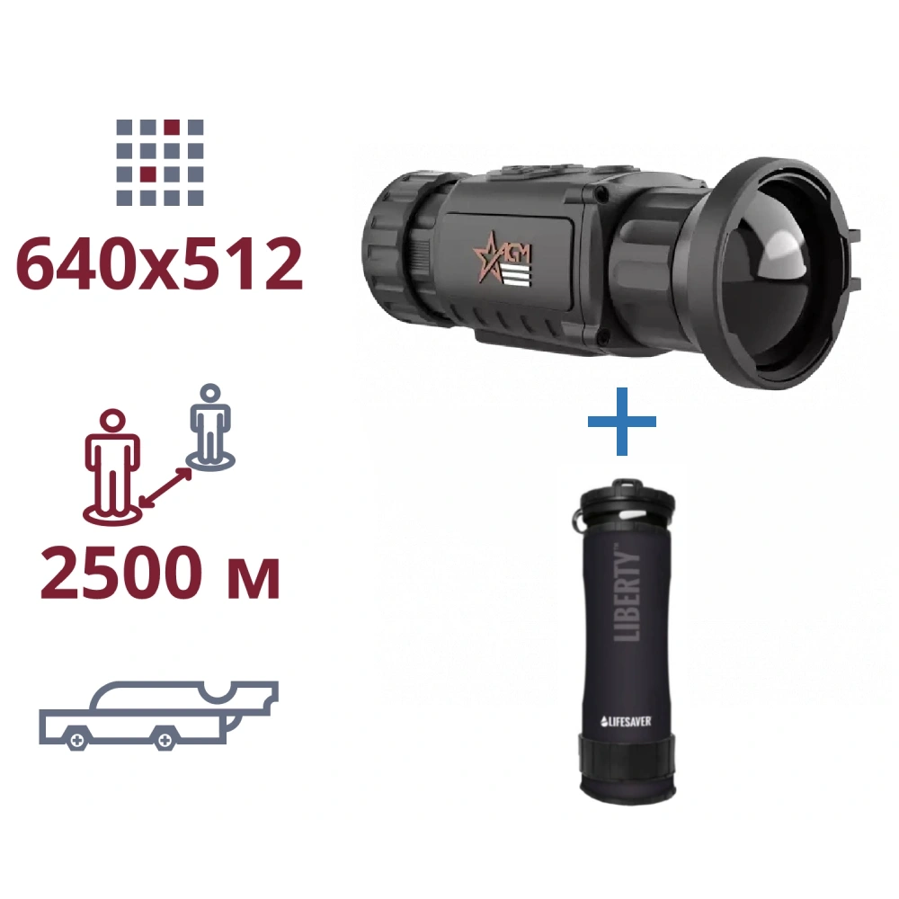Акция тепловизор и портативный очиститель воды AGM Rattler TC50-640 + LifeSaver Liberty Black