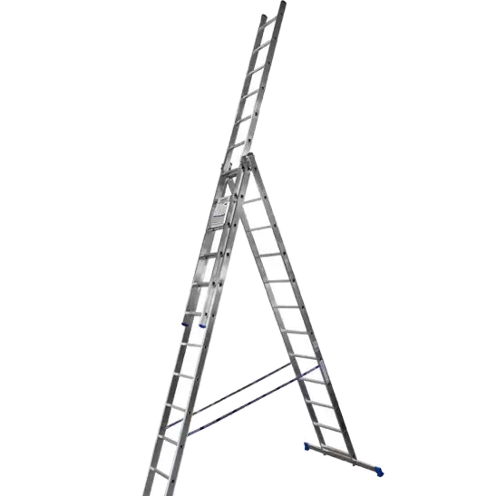 Алюминиевая трехсекционная лестница 3х12 ступеней Virastar TRIOMAX VIRASTAR