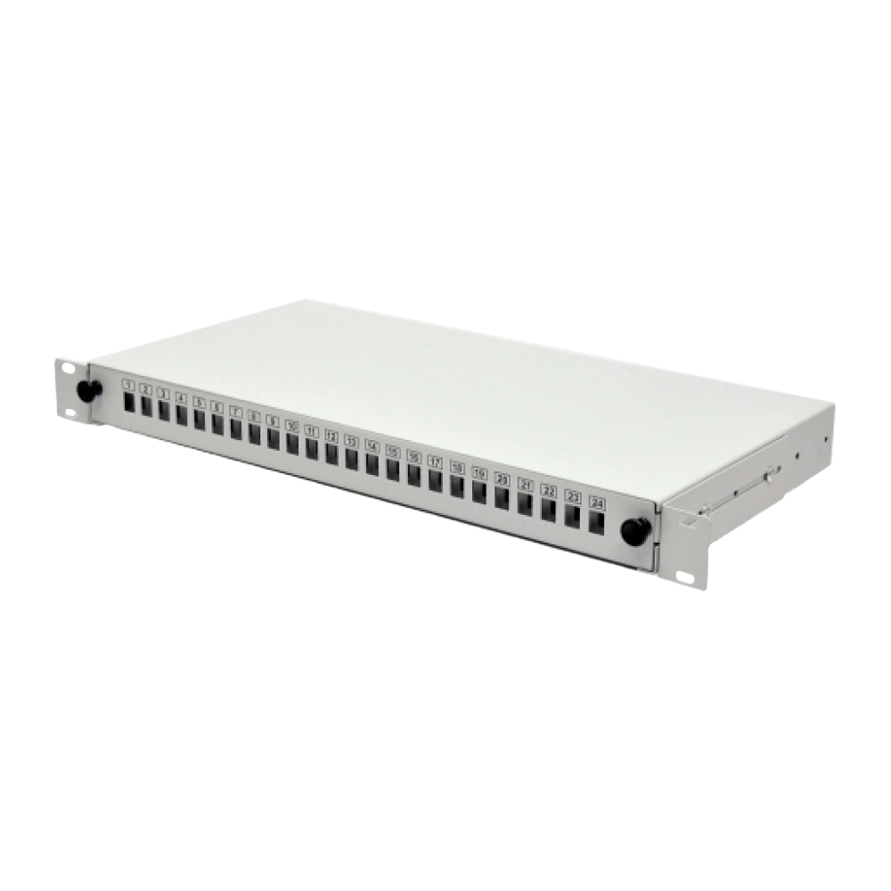 24 порта SC-Simpl./LC-Dupl./E2000, пустая, кабельные вводы для 2xPG13.5 и 2xPG11, 1U, чер CMS Патч-панель