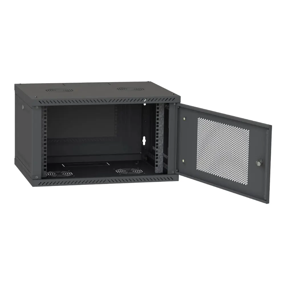 Шафа телекомунікаційна IPCOM 6U 600 x 450 Перфорація (Чорна)