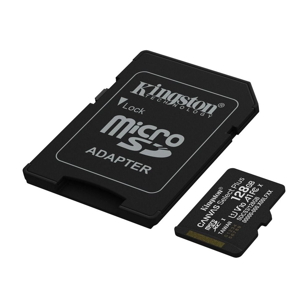 Карта пам'яті microSDXC Kingston 128GB Canvas Select Plus Class 10 UHS-I + SD-адаптер (SDCS3/128GB)