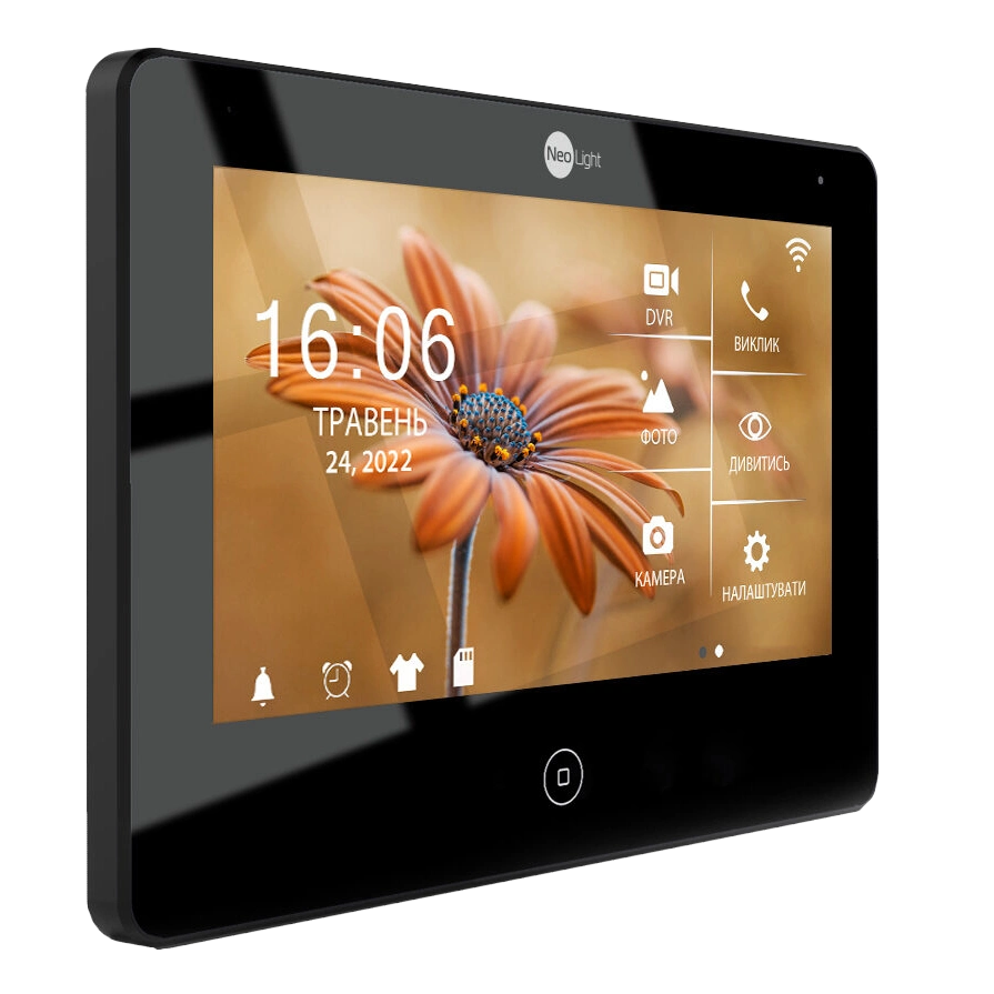 Відеодомофон NeoLight ALPHA HD Black з детектором руху та записом відео