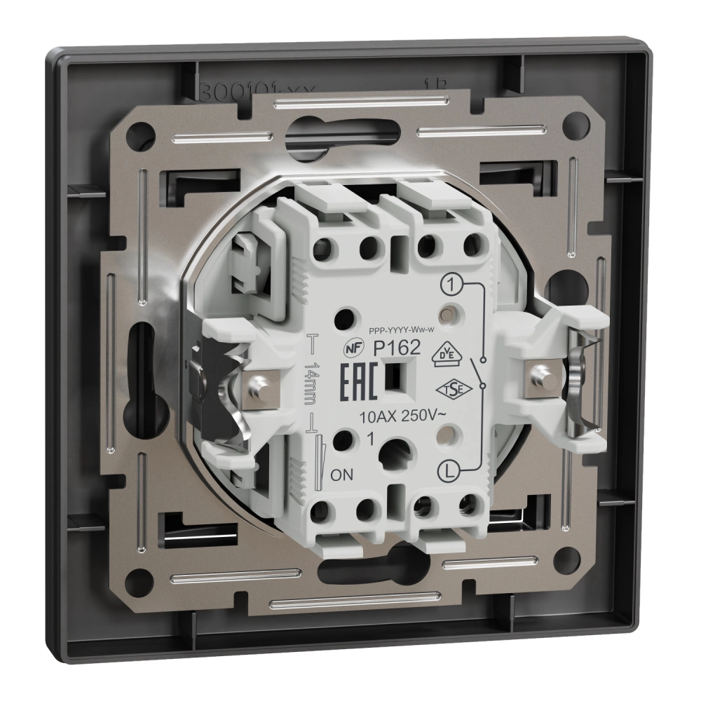 Вимикач 1-клавішний антрацит Schneider Electric EPH0100171 Asfora
