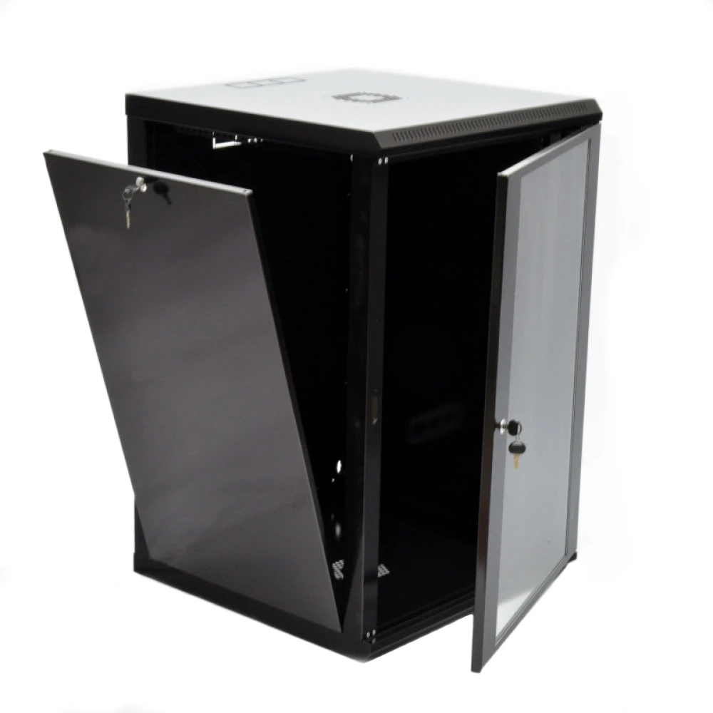 Шкаф 19&rdquo;18U, 600x600x907мм (Ш*Г*В), эконом, акриловое стекло, черный UA-MGSWL186B - Фото 3