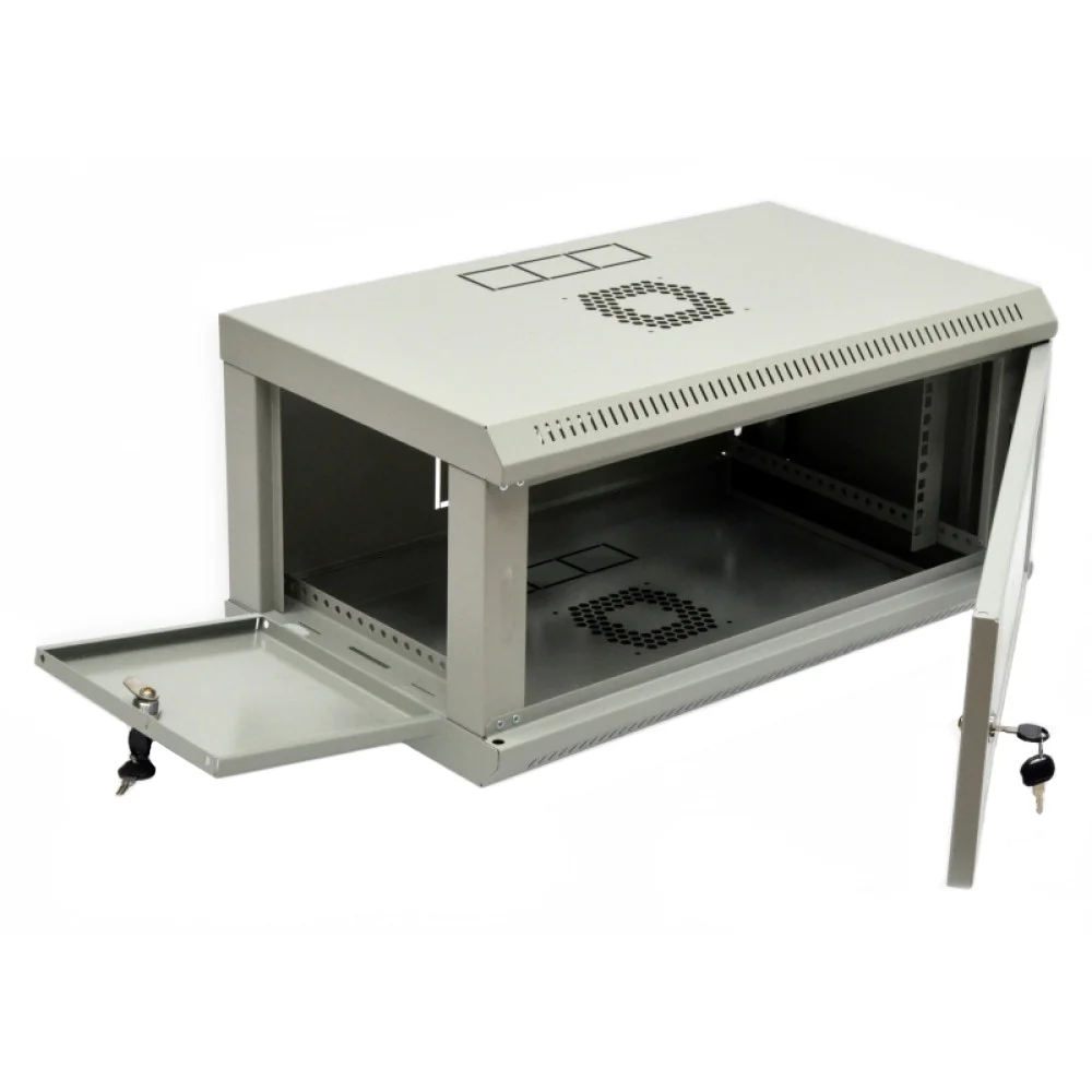 Шафа 19 &rdquo;4U, 600x350x284мм (Ш*Г*В), економ, акрилове скло, сірий UA-MGSWL435G