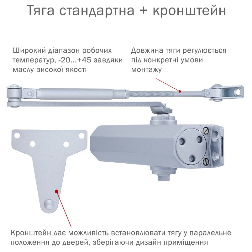 Доводчик RYOBI D-2005V SILVER BC UNIV_ARM - Фото 2