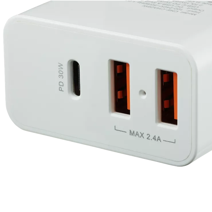 Сетевое зарядное устройство Canyon H-08 white (QC/PD 30W) - Фото 2