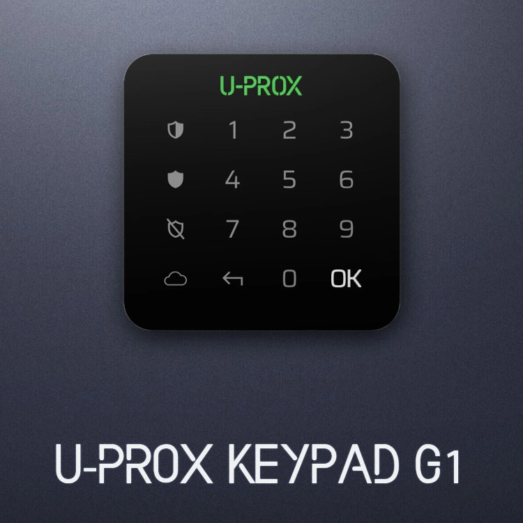 Беспроводная сенсорная мини-клавиатура для одной группы U-Prox Keypad G1 Black - Фото 2