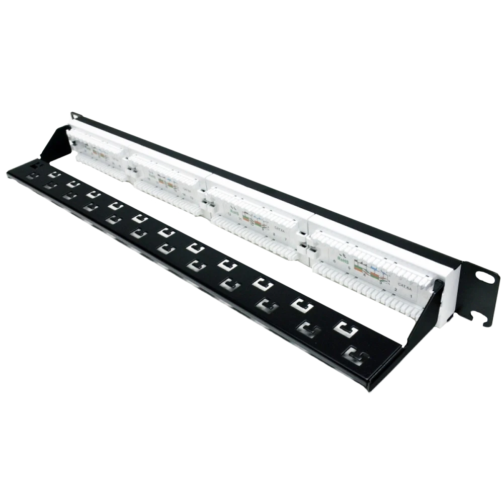 Патч-панель 19&rdquo; 24xRJ-45 UTP, кат. 6a, с задним организатором с пластиковыми шторками, LW L&W ELECTRONICAL LW-PP74 - Фото 3